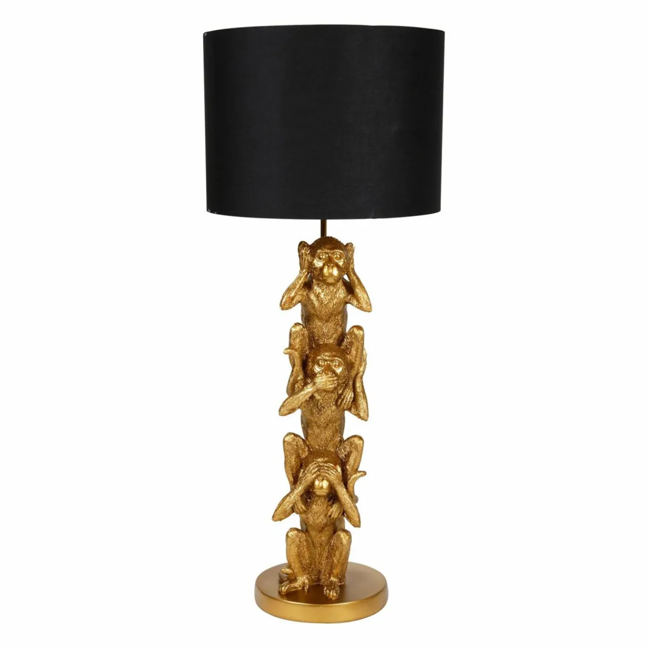 Lampe À Poser|OSTARIA Lampe à poser en métal Singe (H86,5 cm) Sagesse Or