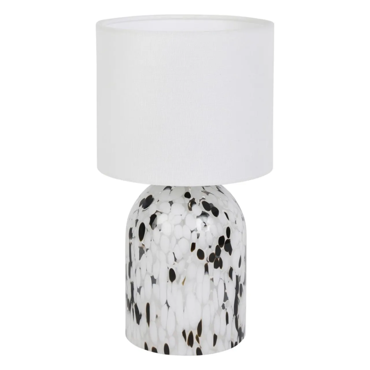 Lampe À Poser|OSTARIA Lampe à poser en Verre et Lin (H31 cm) Pepper e Noir