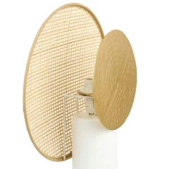 Lampe À Poser|OSTARIA Lampe à poser métal et bambou (H32 cm) Olympe Beige et dé Or