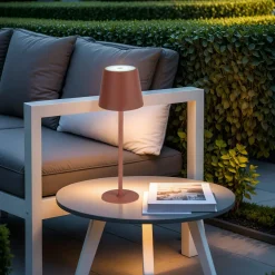 Luminaire Jardin|Eclairage Extérieur|#N/A Lampe de table sans fil rechargeable USB 48 LED (H37 cm) Brooklyn Terracotta Orange