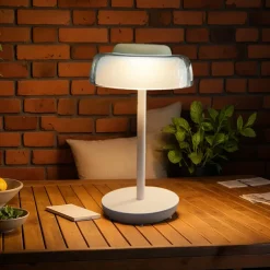 Luminaire Jardin|Eclairage Extérieur|#N/A Lampe de table sans fil rechargeable USB 18 LED (H28 cm) Tribeca Blanc