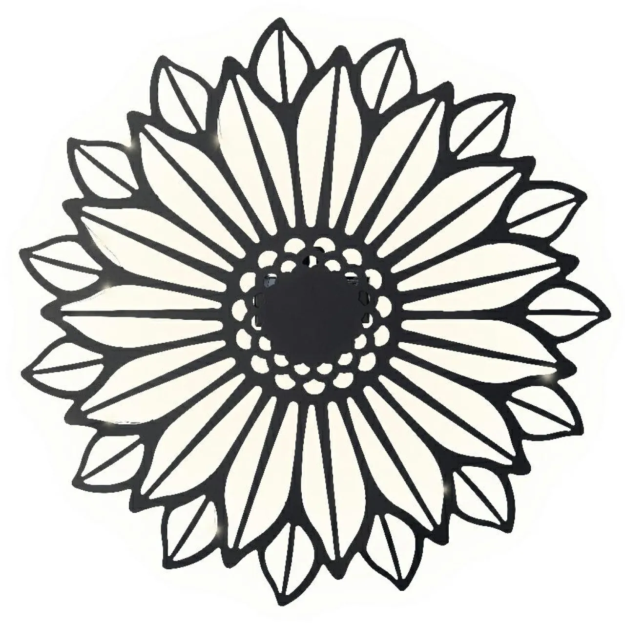 Luminaire Jardin|Eclairage Extérieur|KAEMINGK Lampe murale solaire en métal (D37 cm) Tournesol et blanc chaud Noir