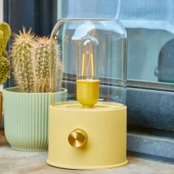 Luminaire Jardin|Eclairage Extérieur|#N/A Lampe tempête sans fil rechargeable USB (H20 cm) Jaune