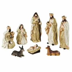 Personnages De Crèche|KAEMINGK Les 8 santons (Hauteur 15 cm) de Mario Or