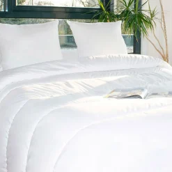 Couette, Oreiller, Traversin|EMINZA Lot Couette chaude anti-acariens (280 x 240 cm) + 2 Oreillers (60 x 60 cm) Comète he Blanc