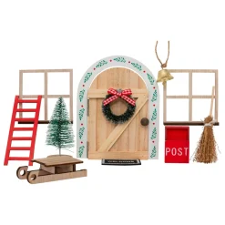 Déco Et Objet De Noël|JJA Lot de 10 accessoires déco en bois (H17 cm) Porte de petite souris Multicolore