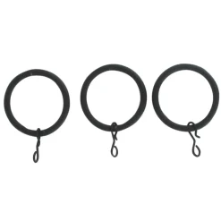 Embrasse, Pince Et Anneaux|LUANCE Lot de 8 anneaux tringle rideau (D20 mm) Jim mat Noir