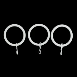 Embrasse, Pince Et Anneaux|LUANCE Lot de 8 anneaux tringle rideau (D20 mm) Jim mat Blanc