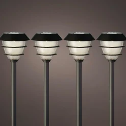 Luminaire Jardin|Eclairage Extérieur|#N/A Lot de 4 bornes de jardin solaire LED (H30 cm) Garden Noir