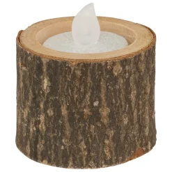 Bougie Et Photophore|Feeric Lights & Christmas Lot de 3 Bougeoirs (D6 cm) Rondin de Bois