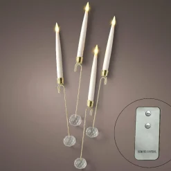 Déco Et Objet De Noël|Déco Et Objet Lumineux|KAEMINGK Lot de 10 bougies à piles (H15 cm) Crystal Blanc chaud Or