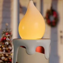 Personnage, Objet Grand Format|Déco Et Objet Lumineux|KOOPMAN Lot de 2 bougies lumineuses Géantes (H82 cm) Candy Candle et blanc Rouge