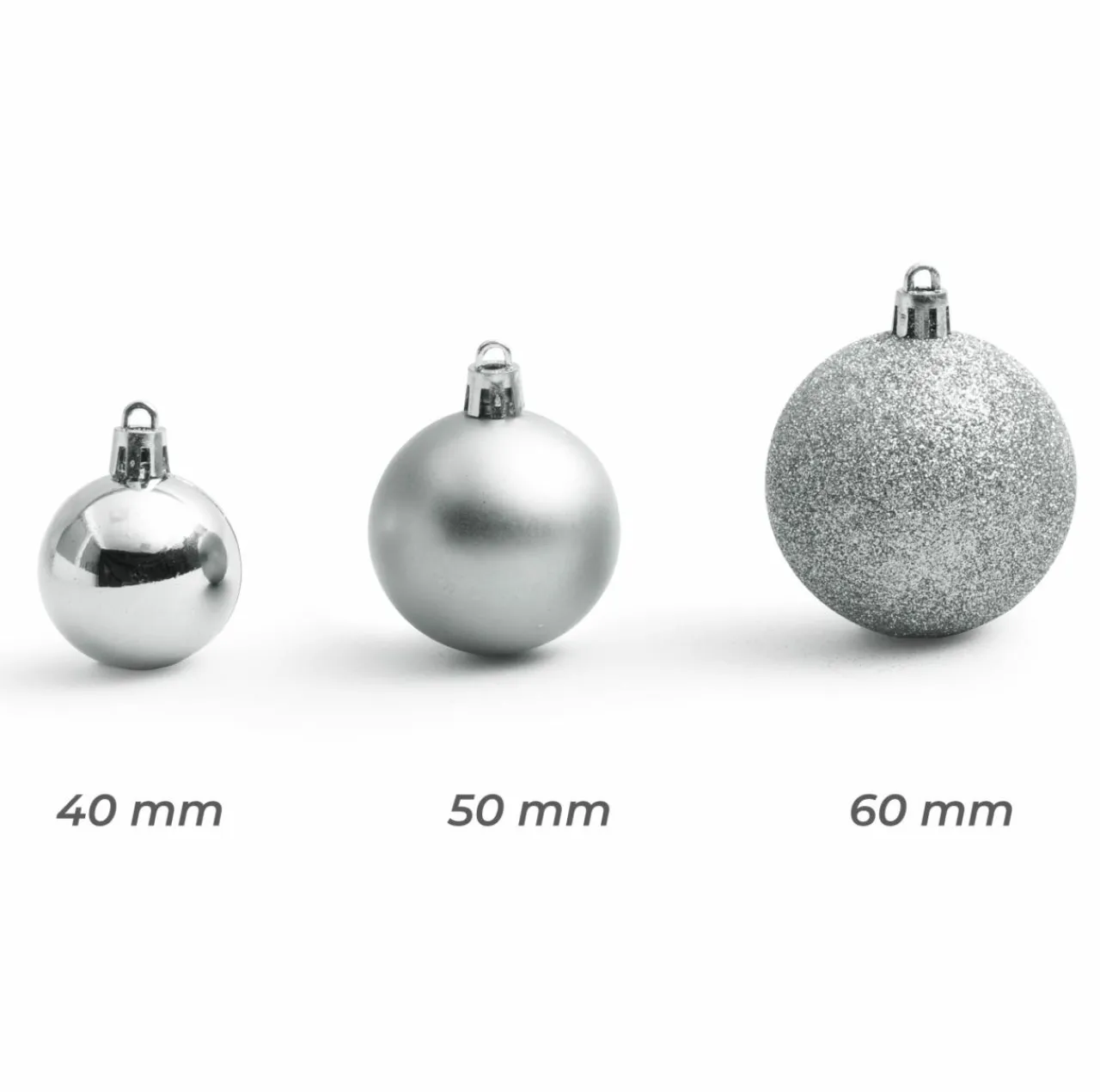 Boule De Noël|EMINZA Lot de 30 boules de Noël assorties New Alpine Argent