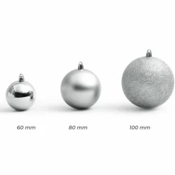 Boule De Noël|EMINZA Lot de 20 boules de Noël assorties New Alpine Argent
