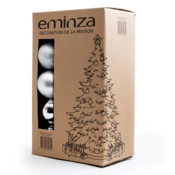 Boule De Noël|EMINZA Lot de 20 boules de Noël assorties New Alpine Argent