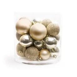 Boule De Noël|EMINZA Lot de 30 boules de Noël assorties New Alpine Perle