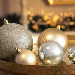 Boule De Noël|EMINZA Lot de 30 boules de Noël assorties New Alpine Perle