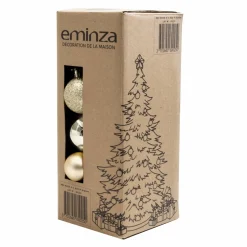 Boule De Noël|EMINZA Lot de 30 boules de Noël assorties New Alpine Perle