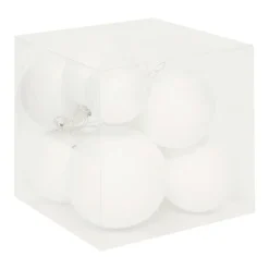 Boule De Noël|JJA Lot de 12 boules de Noël assortie Neige fraiche he Blanc