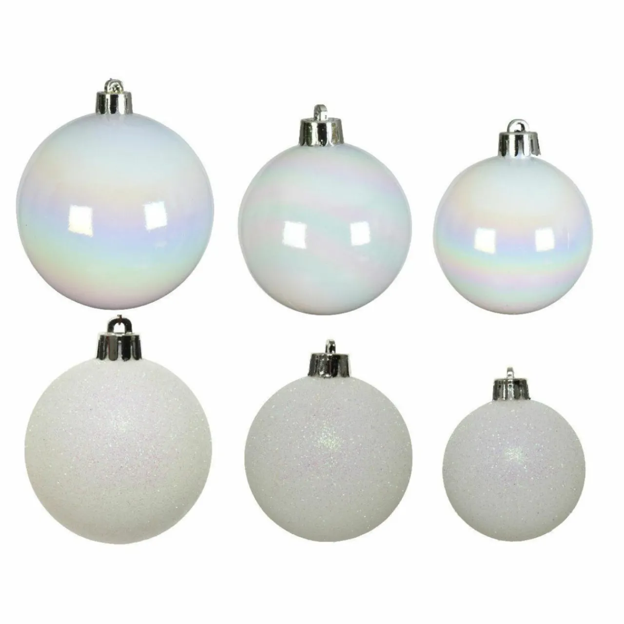 Boule De Noël|KAEMINGK Lot de 30 boules de Noël assorties Alpine Blanc irisé