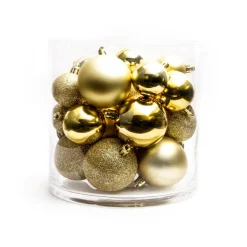 Boule De Noël|EMINZA Lot de 30 boules de Noël assties New Alpine Or