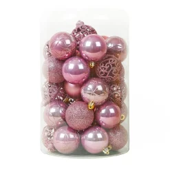 Boule De Noël|KAEMINGK Lot de 35 boules de Noël (D60 mm) Aravis Vieux Rose