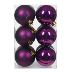 Boule De Noël|KAEMINGK Lot de 12 boules de Noël (D60 mm) Aravis Figue Violet