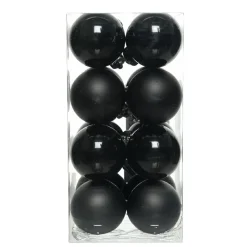 Boule De Noël|KAEMINGK Lot de 16 boules de Noël (D40 mm) Aravis Noir