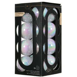 Boule De Noël|KAEMINGK Lot de 16 boules de Noël (D40 mm) Aravis Blanc irisé