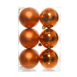 Boule De Noël|KAEMINGK Lot de 12 boules de Noël (D60 mm) Aravis Orange