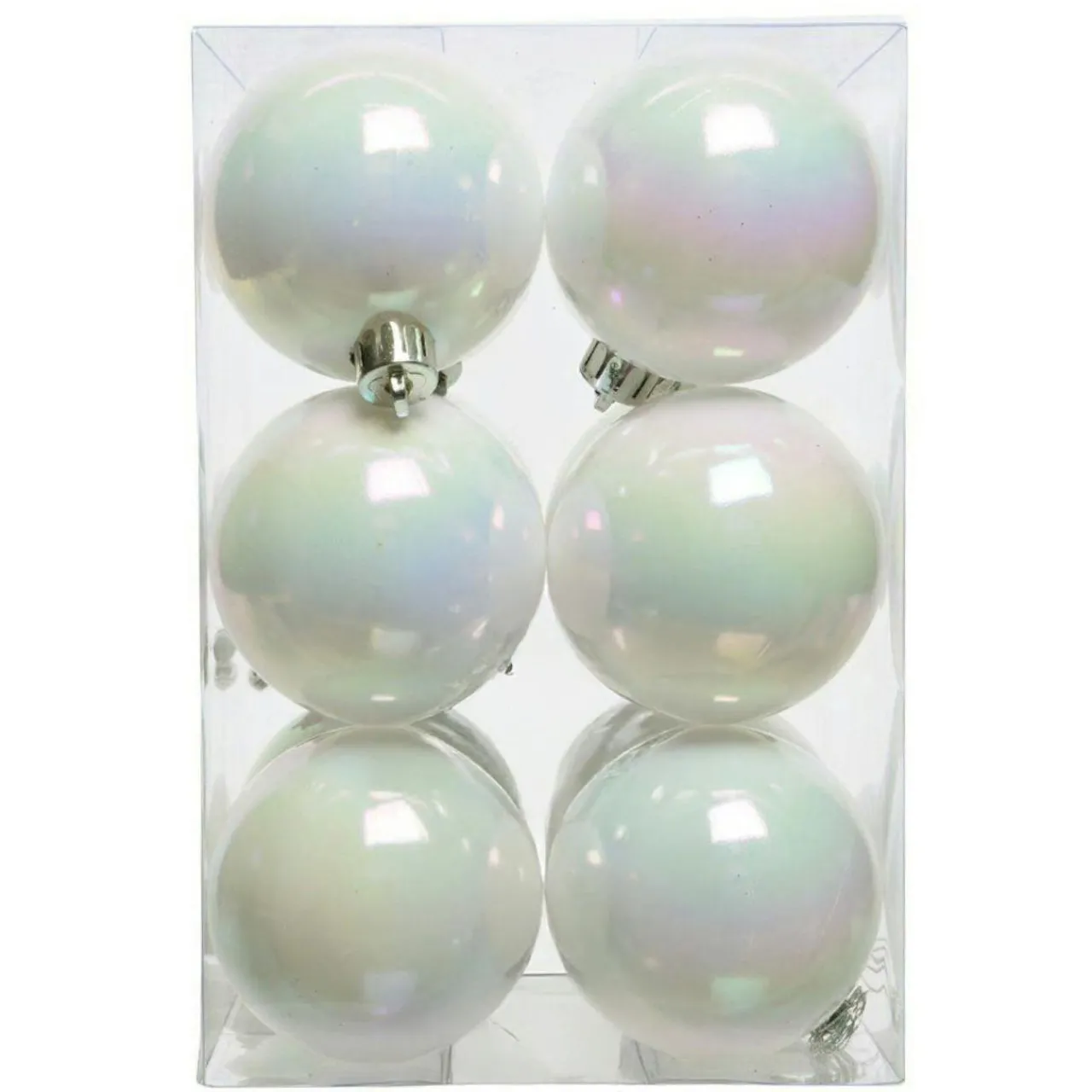 Boule De Noël|KAEMINGK Lot de 12 boules de Noël (D60 mm) Aravis Blanc irisé