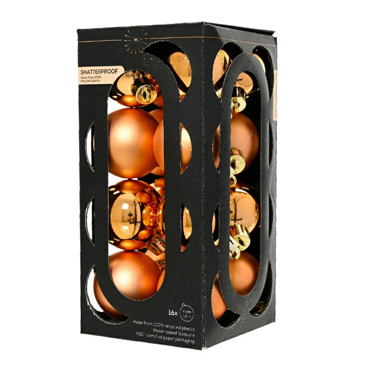Boule De Noël|KAEMINGK Lot de 16 boules de Noël (D40 mm) Aravis Cognac