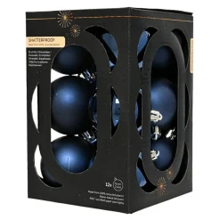 Boule De Noël|KAEMINGK Lot de 12 boules de Noël (D60 mm) Aravis Bleu nuit