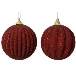 Boule De Noël|KAEMINGK Lot de 12 boules de Noël (D80 mm) Reflet d'or Bordeaux