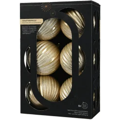 Boule De Noël|KAEMINGK Lot de 6 boules de Noël (D80 mm) Glitter Perle