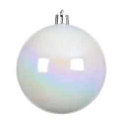 Boule De Noël|KAEMINGK Lot de 4 boules de Noël (D100 mm) Aravis Blanc irisé