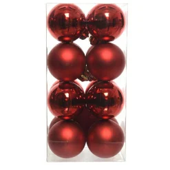 Boule De Noël|KAEMINGK Lot de 16 boules de Noël (D40 mm) Aravis Rouge