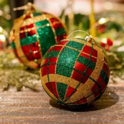 Boule De Noël|KAEMINGK Lot de 12 boules de Noël (D80 mm) kity Rouge