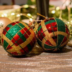 Boule De Noël|KAEMINGK Lot de 12 boules de Noël (D80 mm) kity Rouge