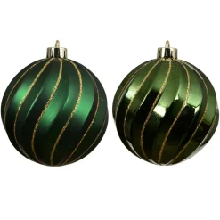 Boule De Noël|KAEMINGK Lot de 6 boules de Noël (D80 mm) Glam chic Vert sapin