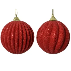 Boule De Noël|KAEMINGK Lot de 12 boules de Noël (D80 mm) Reflet d’or Rouge