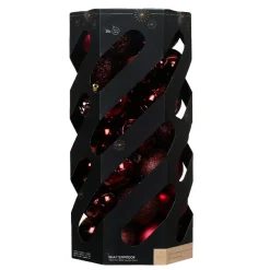 Boule De Noël|KAEMINGK Lot de 35 boules de Noël (D60 mm) Aravis mix Bordeaux
