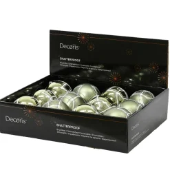 Boule De Noël|KAEMINGK Lot de 12 boules de Noël (D80 mm) Swiss Vert romarin
