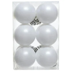 Boule De Noël|KAEMINGK Lot de 12 boules de Noël (D60 mm) Aravis Blanc