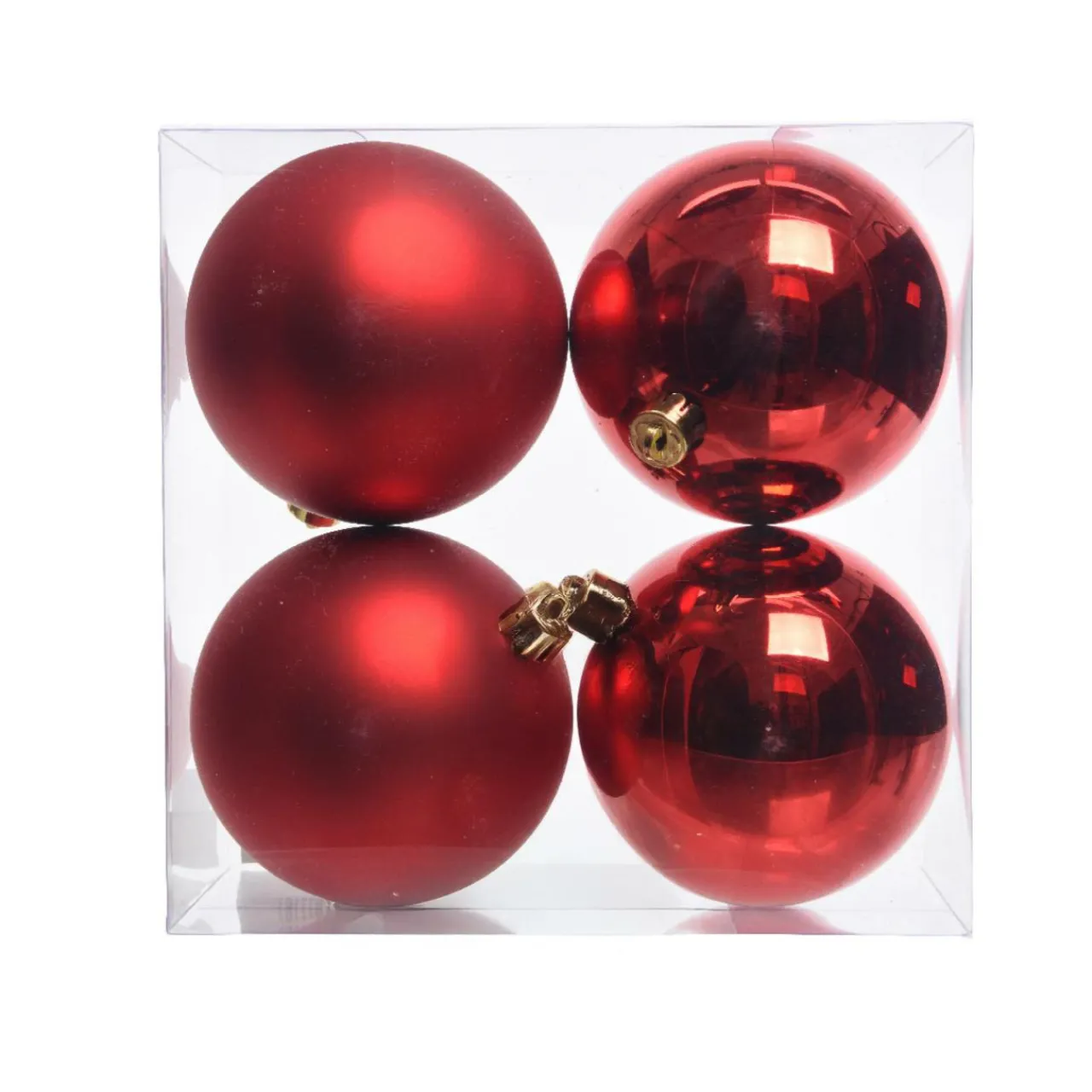 Boule De Noël|KAEMINGK Lot de 4 boules de Noël (D100 mm) Aravis Rouge