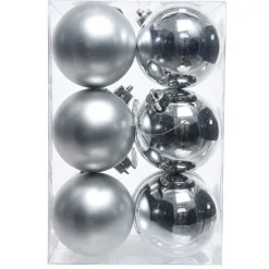 Boule De Noël|KAEMINGK Lot de 12 boules de Noël (D60 mm) Aravis Argent