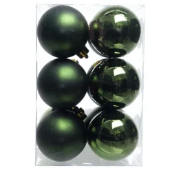 Boule De Noël|KAEMINGK Lot de 12 boules de Noël (D60 mm) Aravis Vert sapin