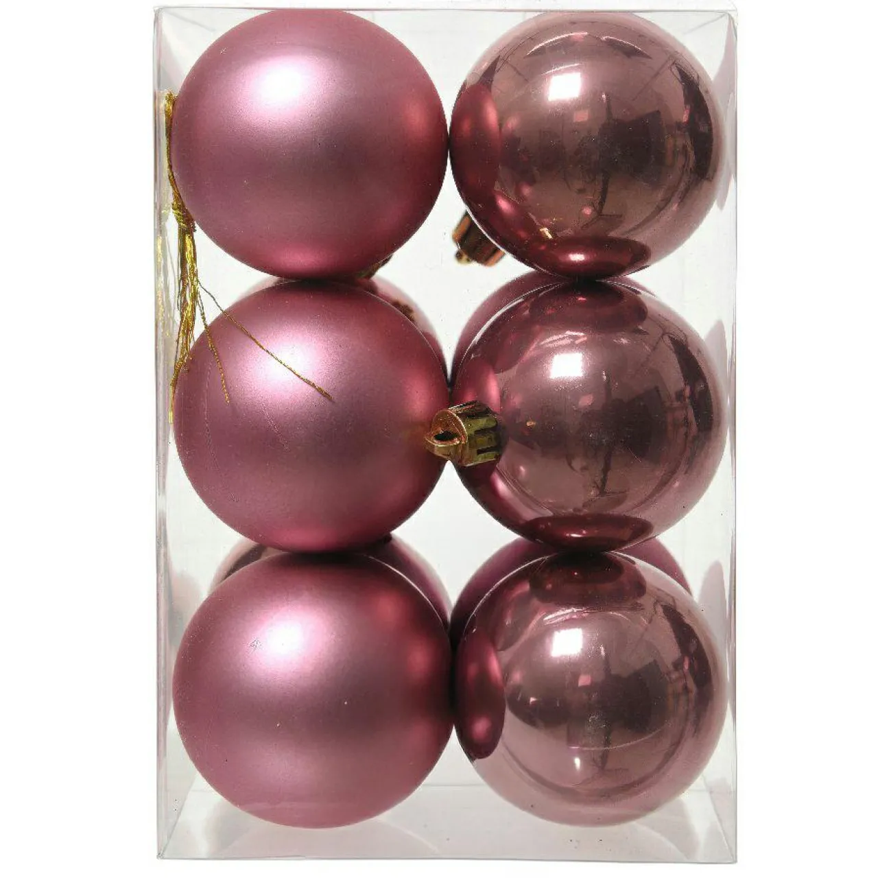 Boule De Noël|KAEMINGK Lot de 12 boules de Noël (D60 mm) Aravis Vieux rose