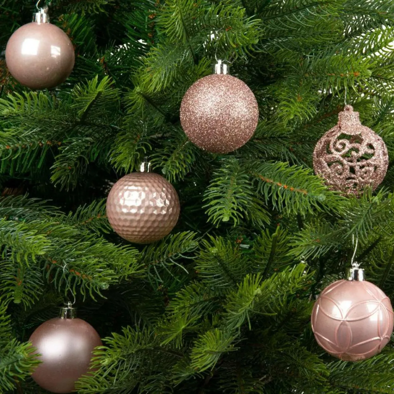 Boule De Noël|KAEMINGK Lot de 37 boules de Noël (D60 mm) Alpine Mix Rose poudré