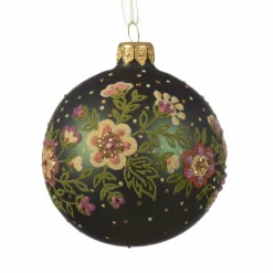 Boule De Noël|KAEMINGK Lot de 6 boules de Noël (D80 mm) en verre Bouquet Vert sapin